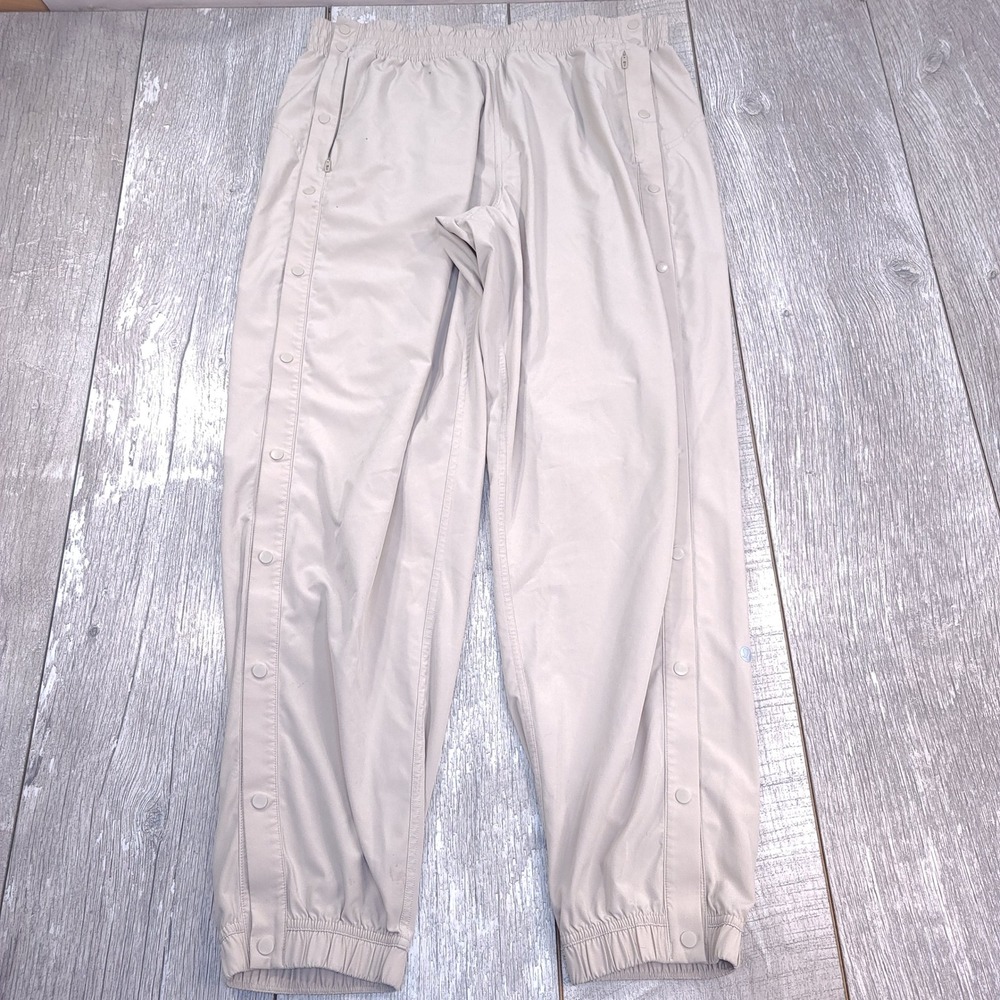 Lululemon Tearaway Track Pants Womens Size 12 Tan Snap Side Joggers
